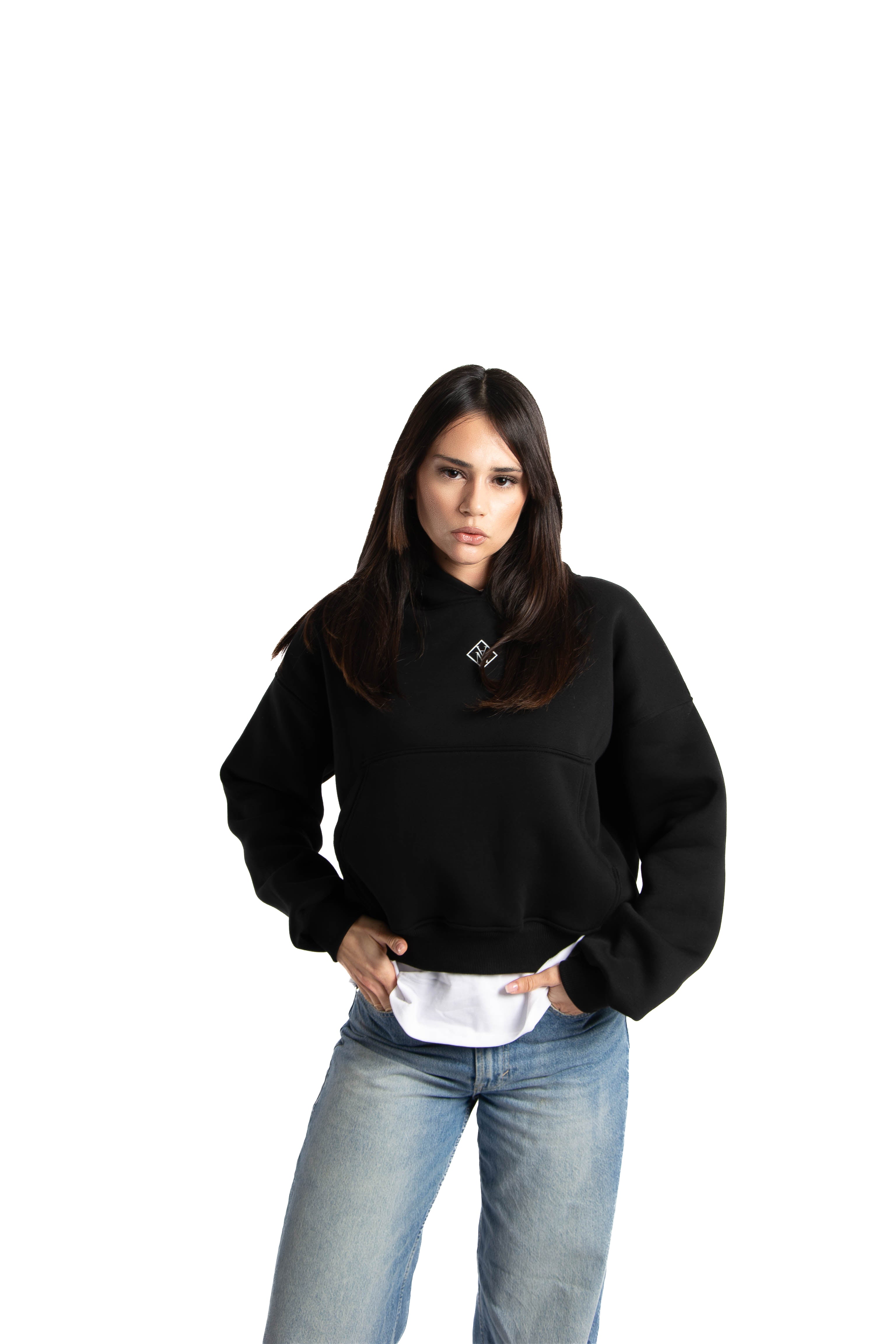 Felpa Hoodie Over Donna – Milano Map Multicolore