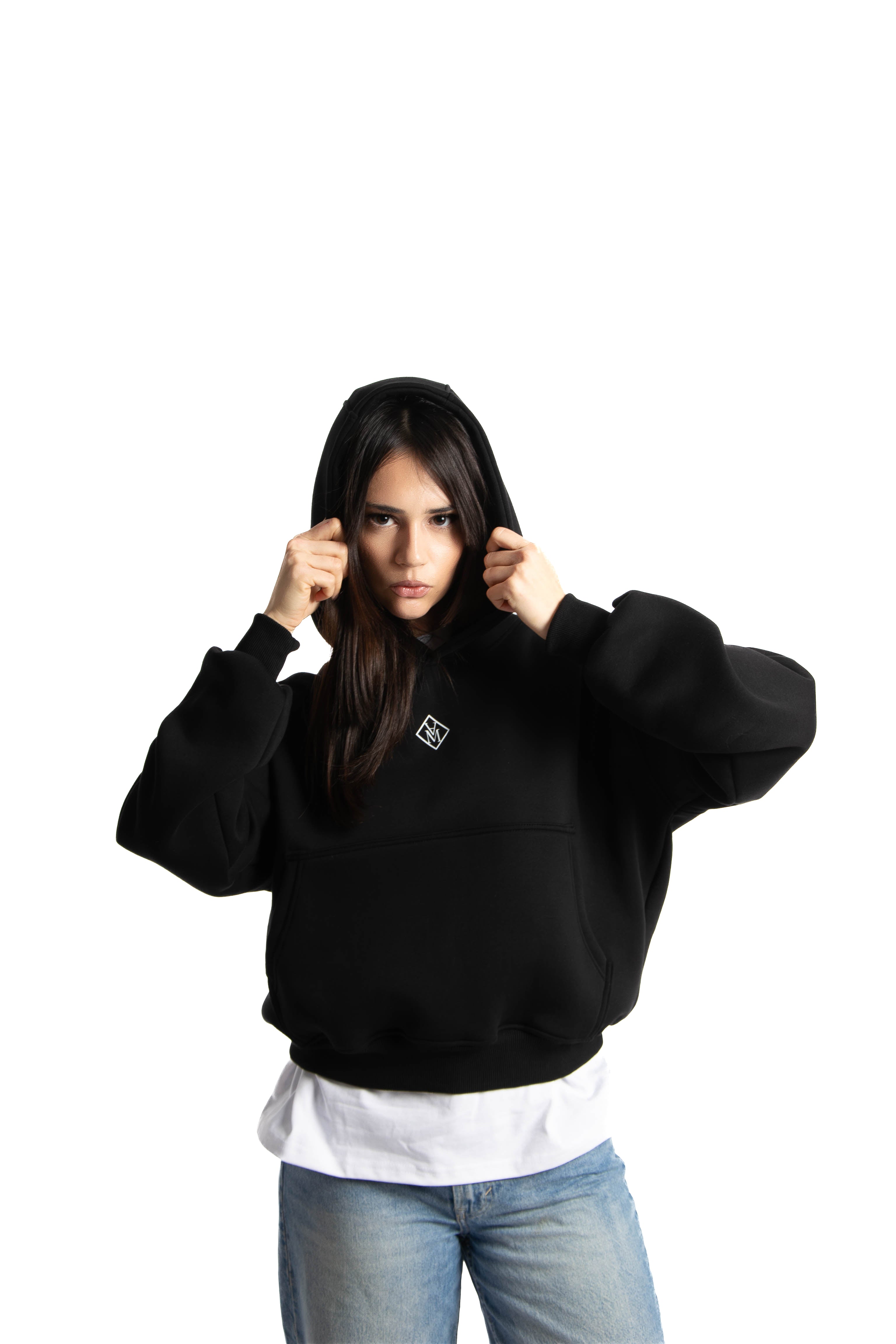 Felpa Hoodie Over Donna – Milano Map Multicolore